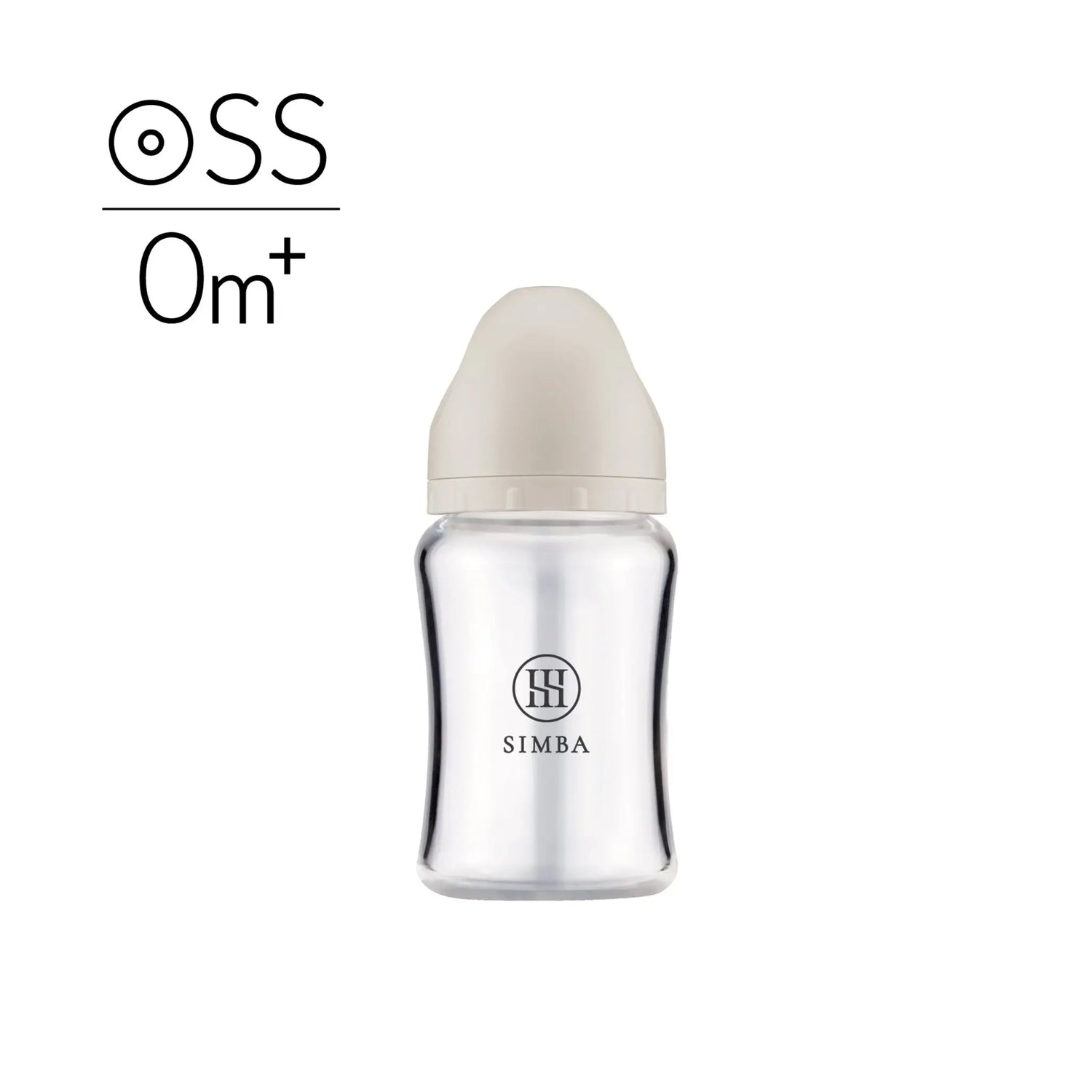 【NEW ARRIVALS】Simba | Allongé Glass Wide Neck Anti-Colic Feeding Bottle 180ml -Nook【Beige】Newborn (Round Hole SS) (very slow flow) - Anini Baby Australia