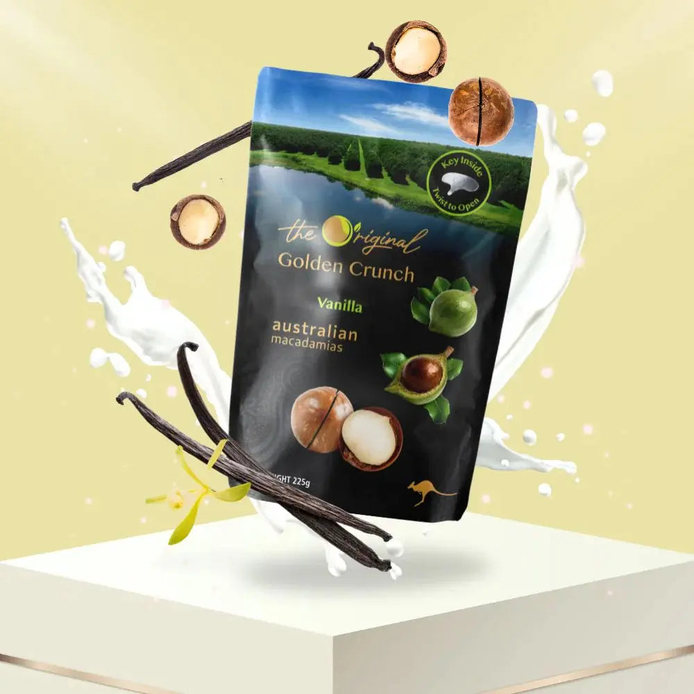 The Original Golden Crunch Macadamias【Vanilla】225g Happy Nut