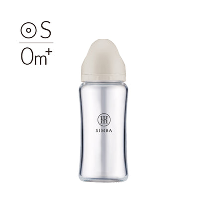 小獅王辛巴 蘊蜜玻璃寬口防脹氣奶瓶 180ml &amp; 270ml【0–3 個月｜S/SS 圓孔奶嘴】