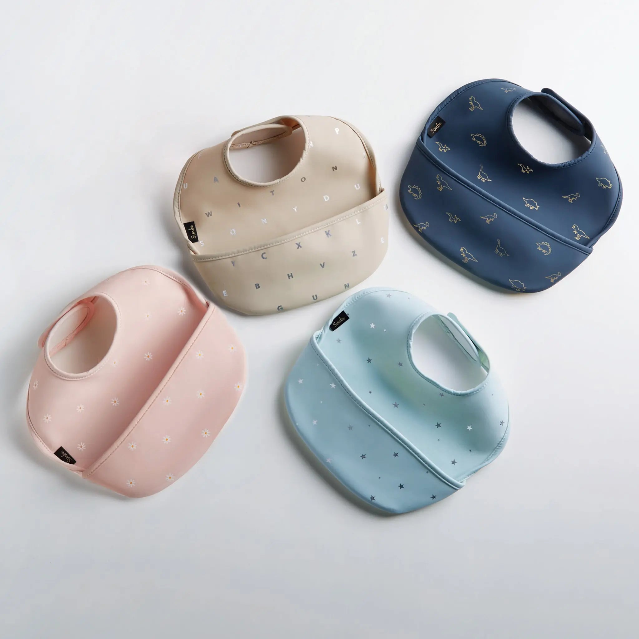 【NEW ARRIVALS】Simba Waterproof Baby Bib【Cream Alphabet】 - Anini Baby Australia