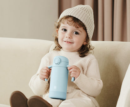 Simba | TEENYLITE Thermal Bottle with Handle &amp; Anti-Splash Straw 330ml -Ciel【Blue】