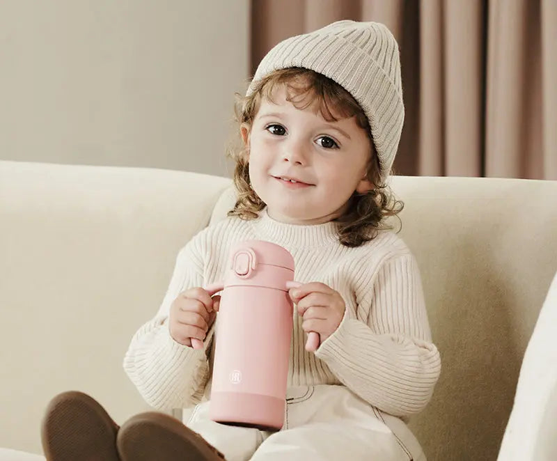 Simba | TEENYLITE Thermal Bottle with Handle &amp; Anti-Splash Straw 330ml -Blush【Pink】 Simba