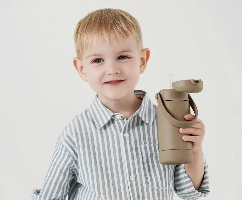 Simba | TEENYLITE Thermal Bottle with Straw 330ml -【Mocha Mouse】 Simba
