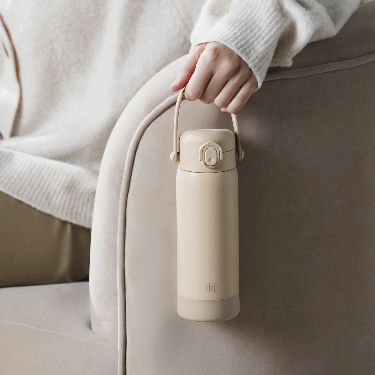 Simba | TEENYLITE Thermal Bottle with Straw 450ml -Nook【Beige】